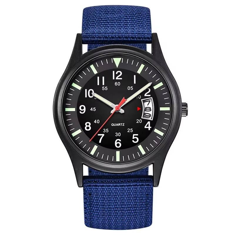 Tactical military quartz watch with mineral glass shield, rugged design for outdoor adventurers