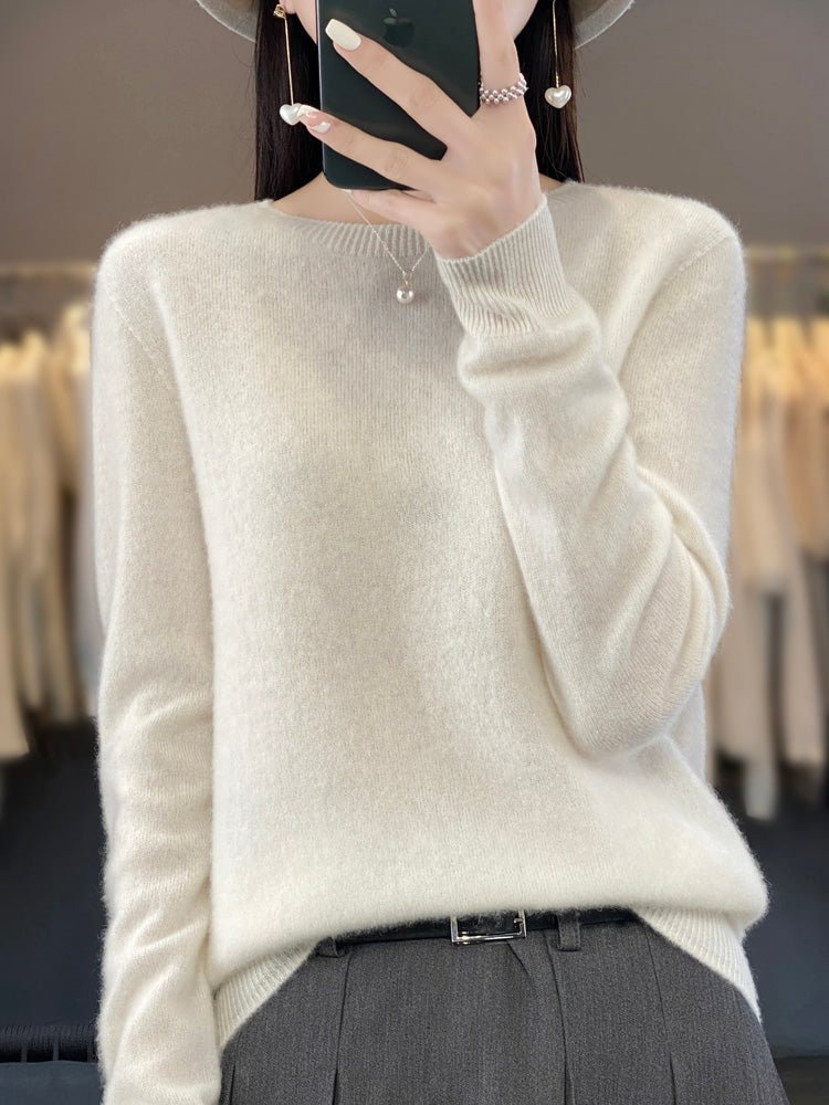 Women's classic crewneck winter sweater timeless silhouette everyday warmth versatile layering piece