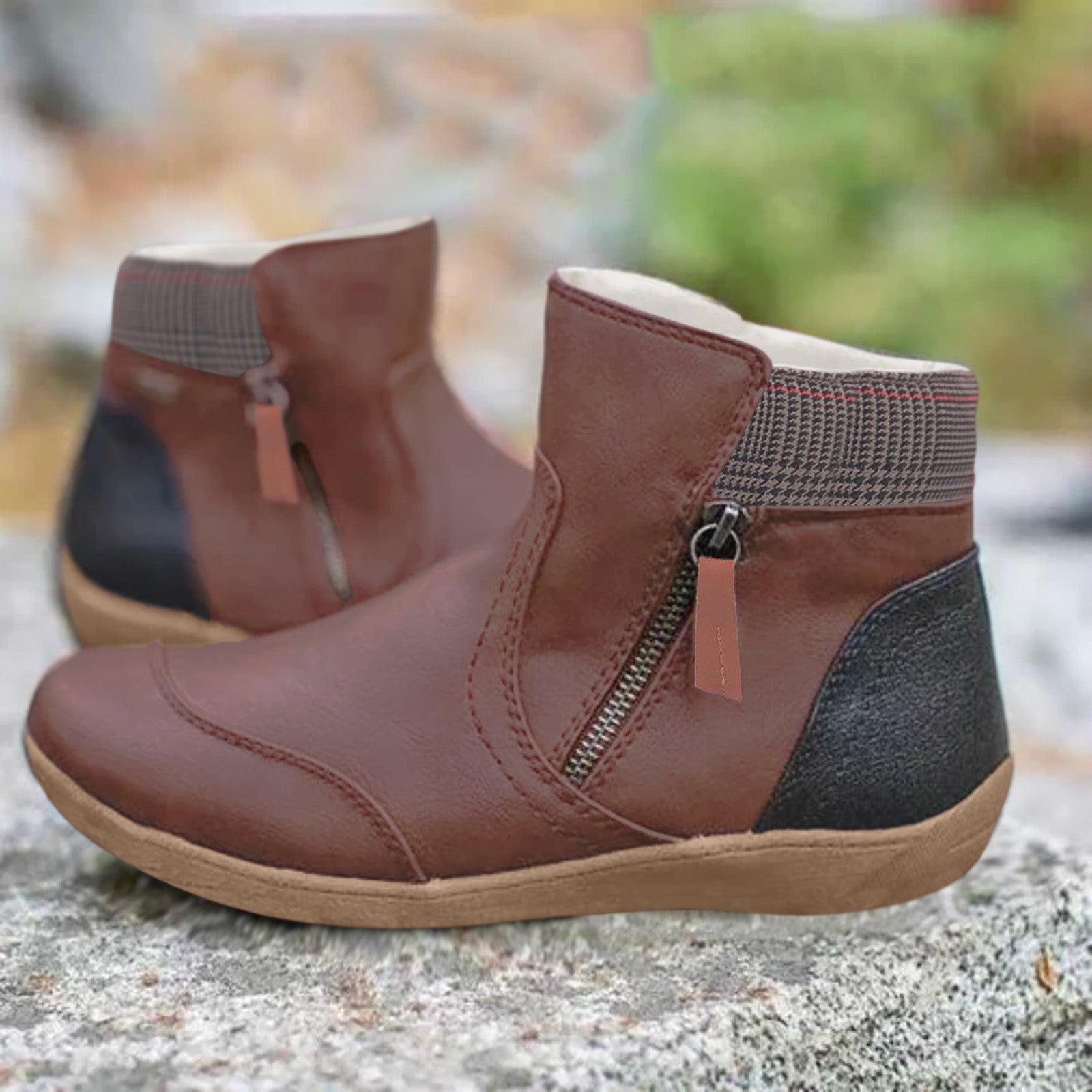 Men's slim fit black PU leather ankle boots with side zipper elastic shaft and shock absorbing sole