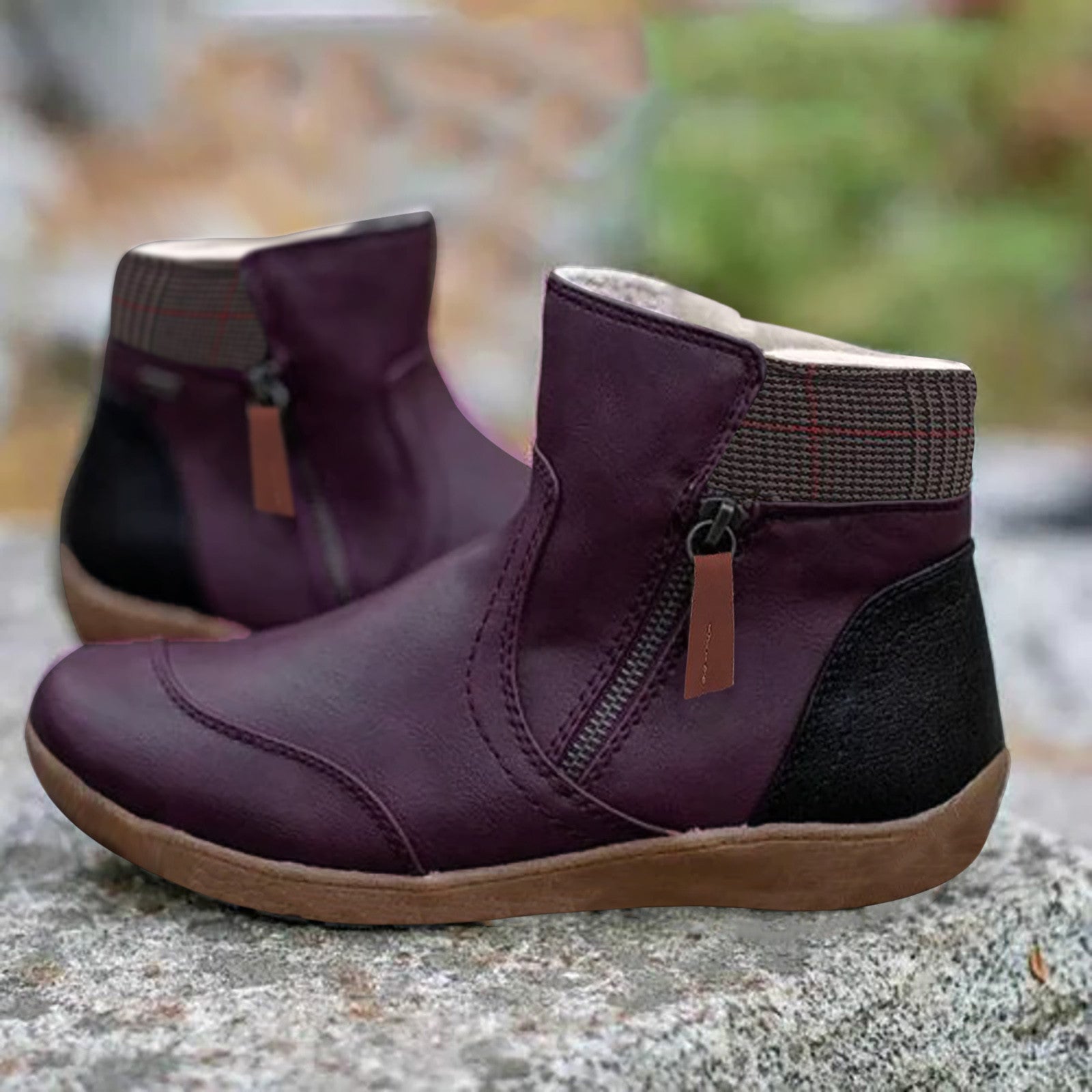 Men's slim fit black PU leather ankle boots with side zipper elastic shaft and shock-absorbing sole