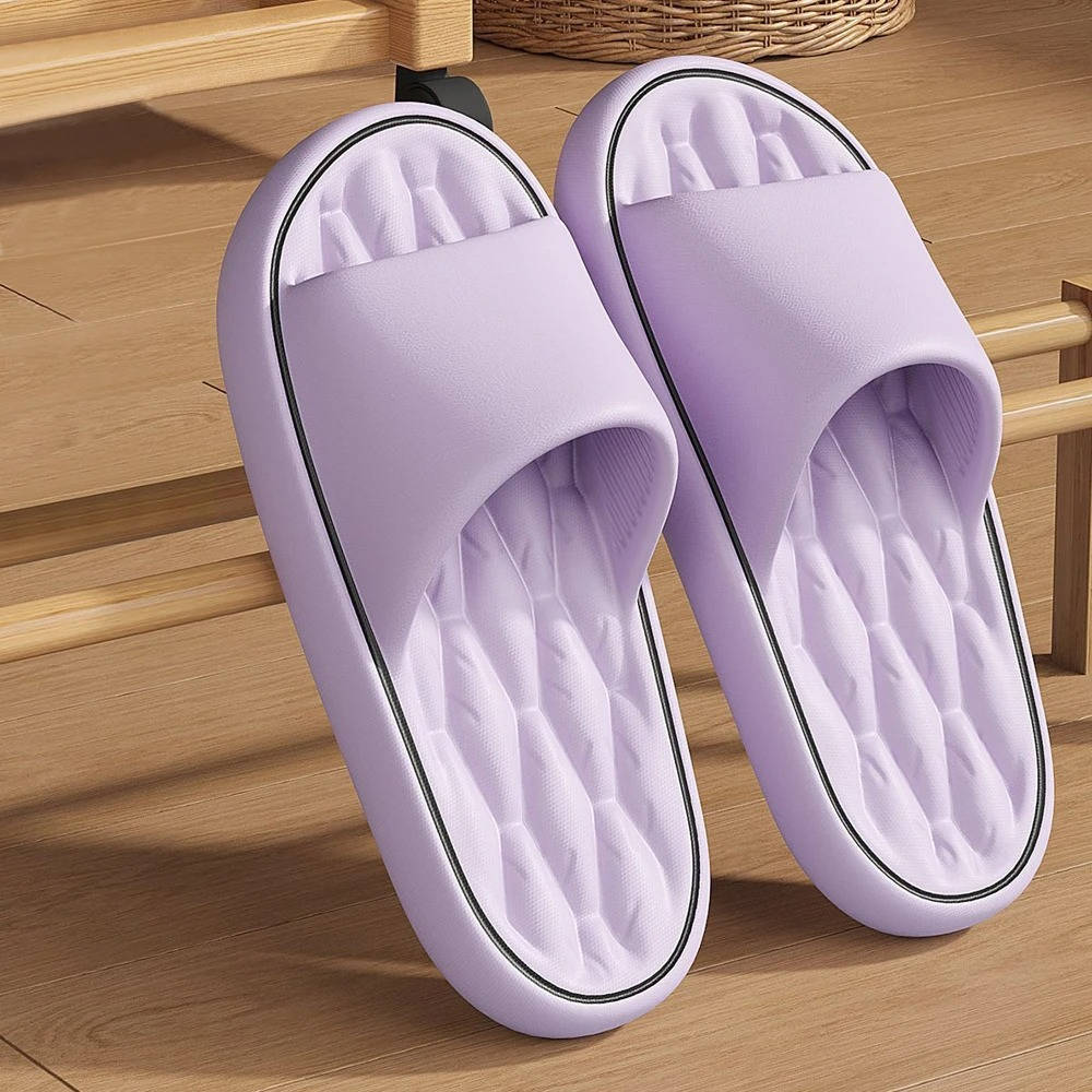 Unisex waterproof shower slides with massage footbed texture for poolside and home comfort