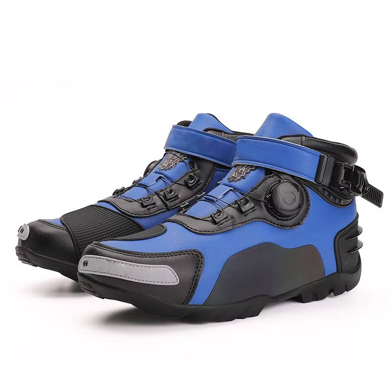 TrendAura unisex motorcycle sneakers black reinforced ankle protection casual streetwear riding shoes