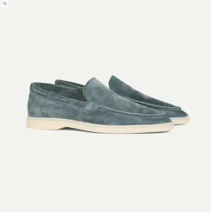 Men's frost suede yacht loafers slip-on dress shoes with hand-stitched detailing for everyday sophistication
