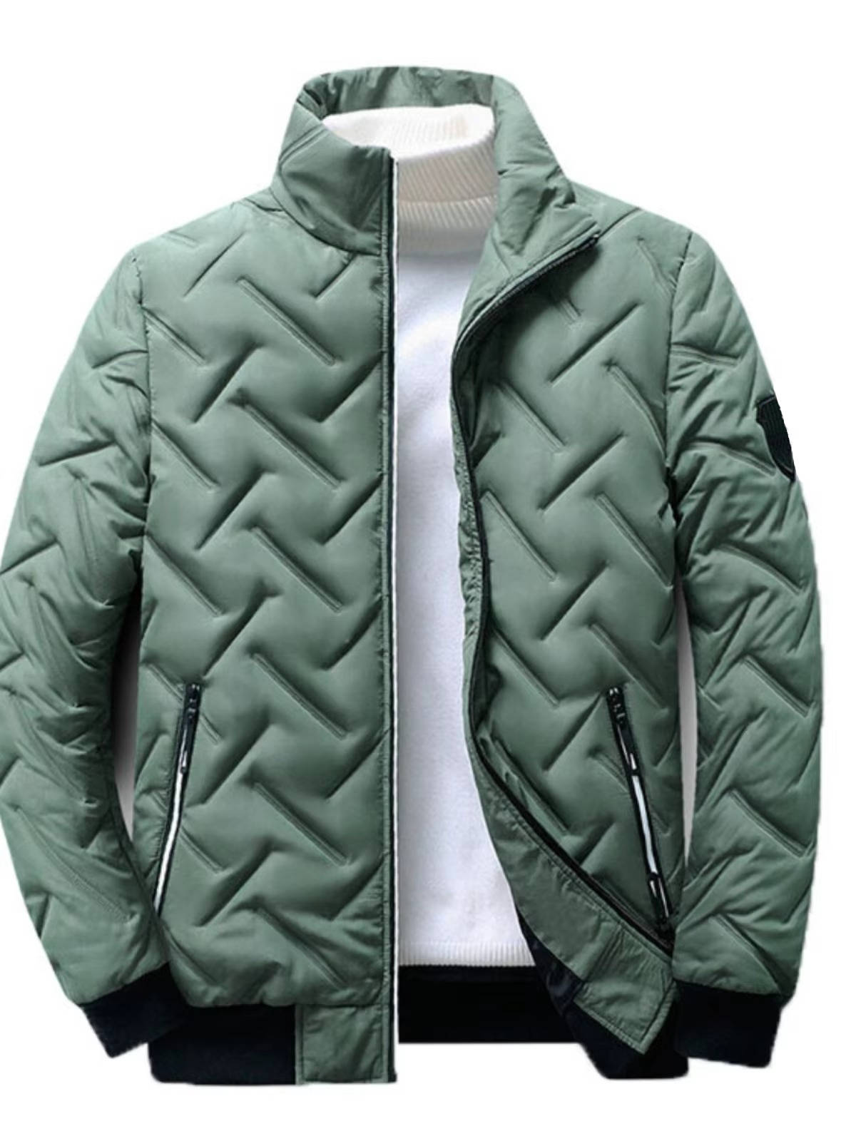 Men's lightweight puffer jacket windproof slim fit modern silhouette ideal for winter urban outdoor wear