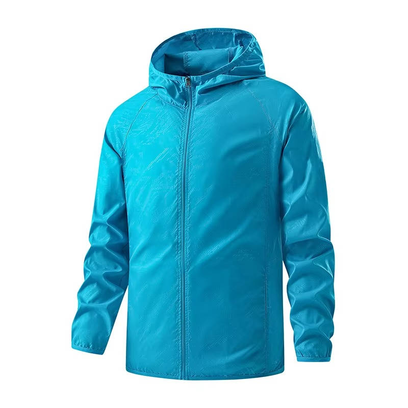 Men's navy hooded waterproof jacket slim fit breathable polyester for outdoor sports adventures