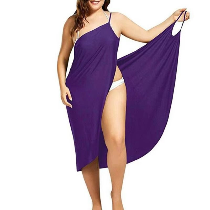Women's white cotton beach cover-up dress, breezy loose silhouette with quick-dry fabric for pool-to-street style