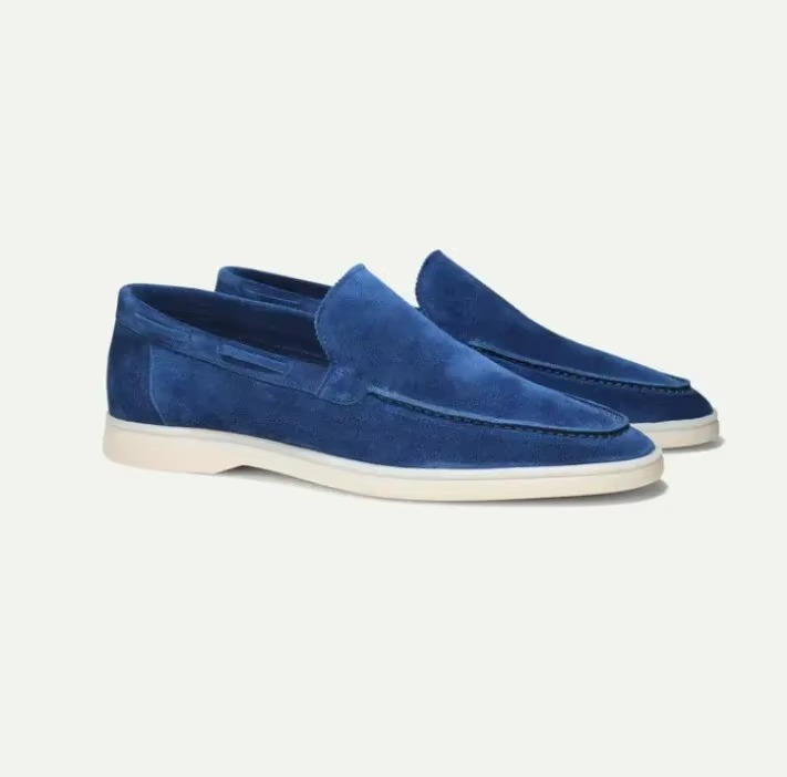 Men's frost suede yacht loafers slip-on dress shoes with hand-stitched detailing for everyday sophistication