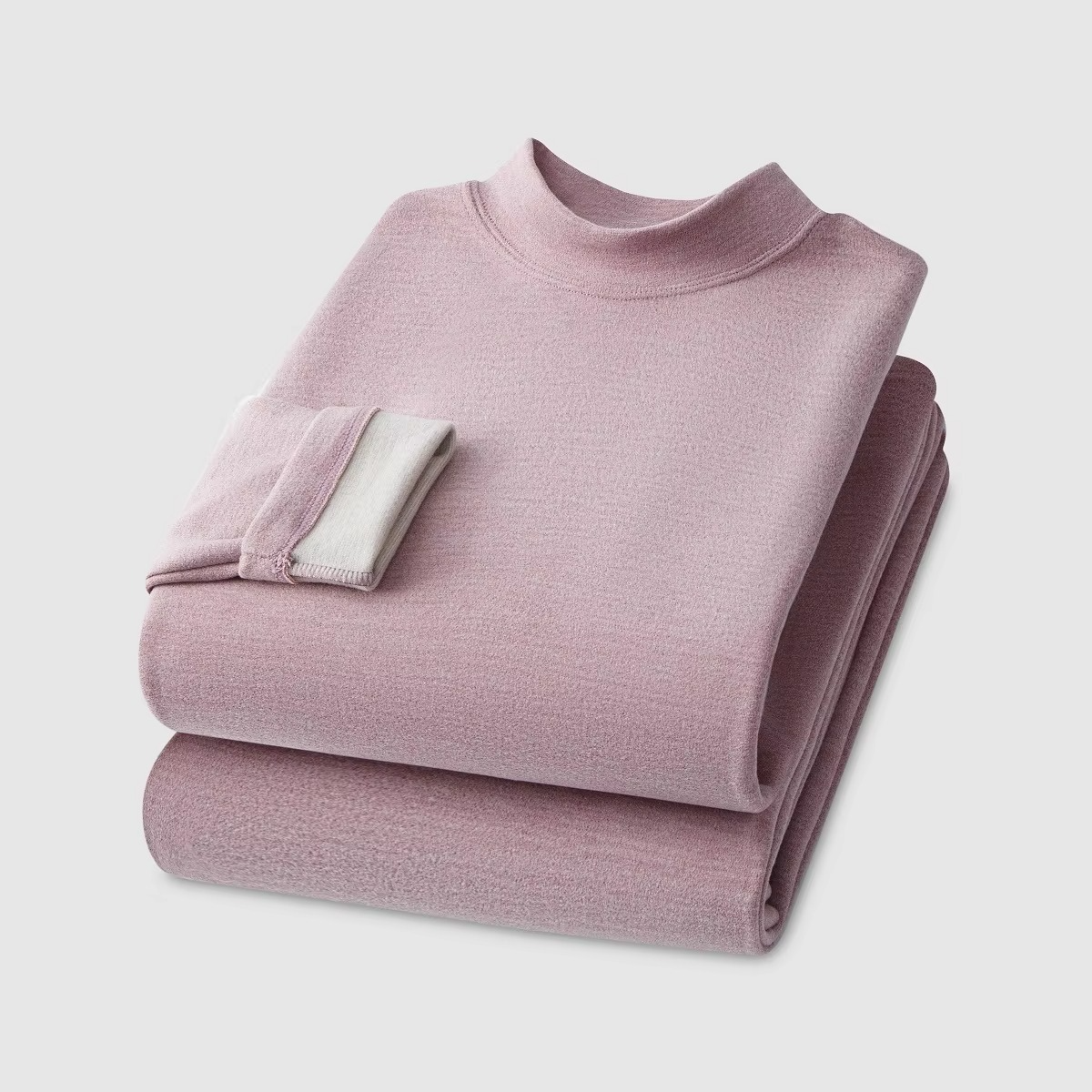 Women's thermal underwear set, ultra-warm cashmere silk velvet base layer for cozy winter layering