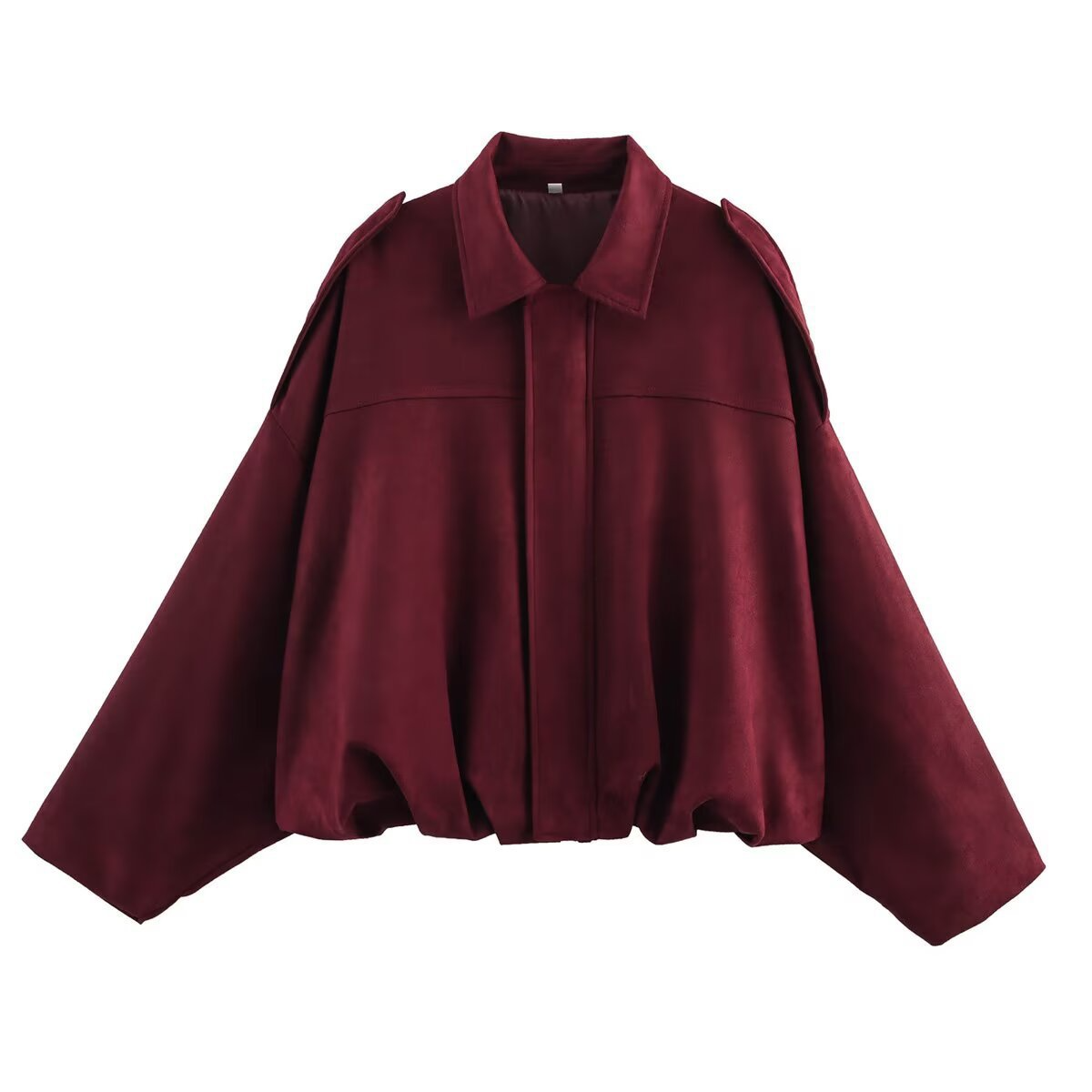 Women's oversized bomber jacket soft texture vintage military details relaxed fit everyday casual style