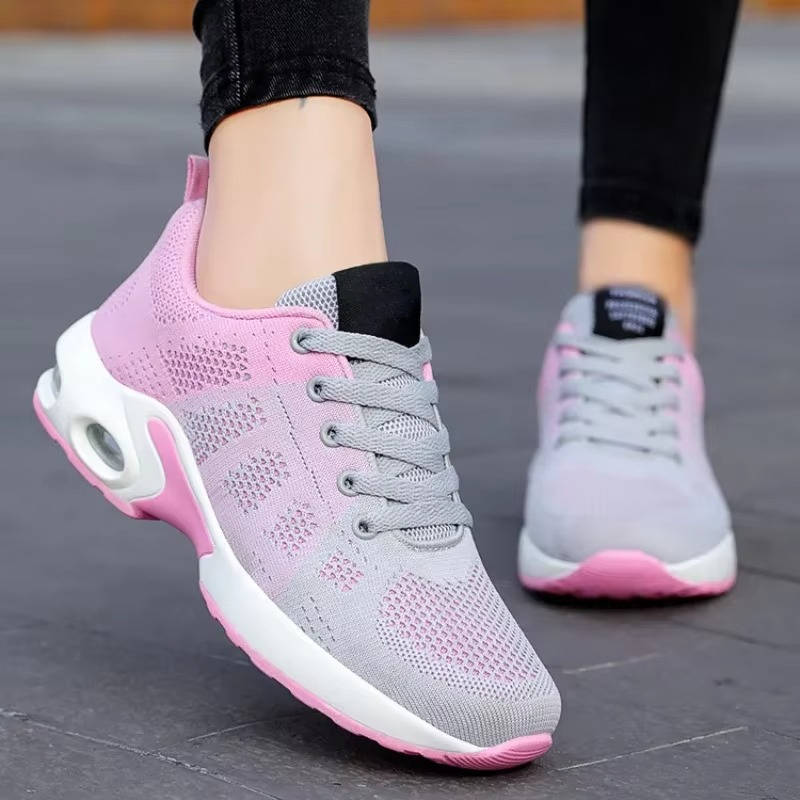 Women's lightweight orthopedic walking shoes breathable knit upper removable insole all-day comfort