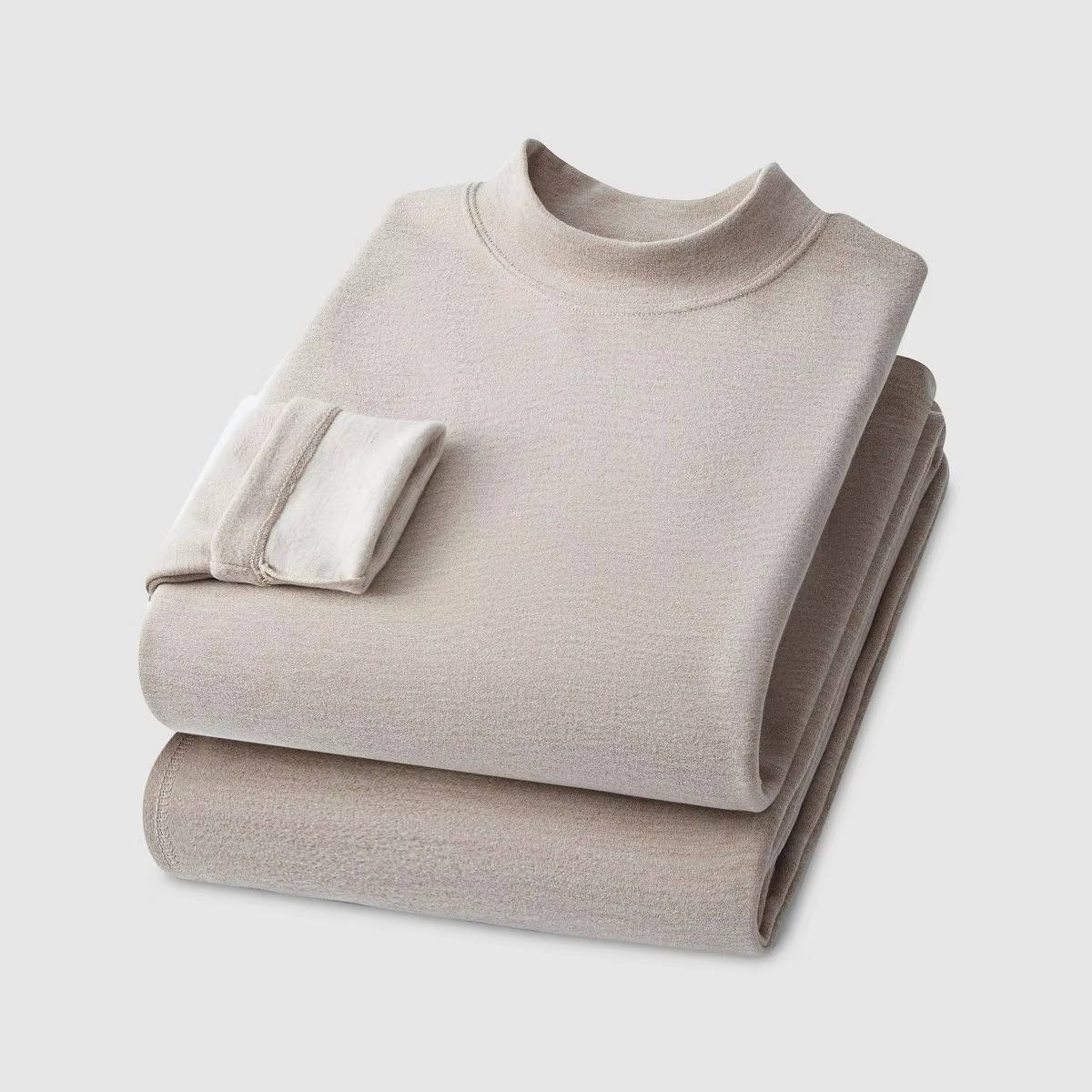 Men's black thermal underwear set slim-fit base layer with cashmere silk velvet premium warmth blend