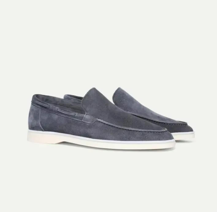 Men's frost suede yacht loafers slip-on dress shoes with hand-stitched detailing for everyday sophistication
