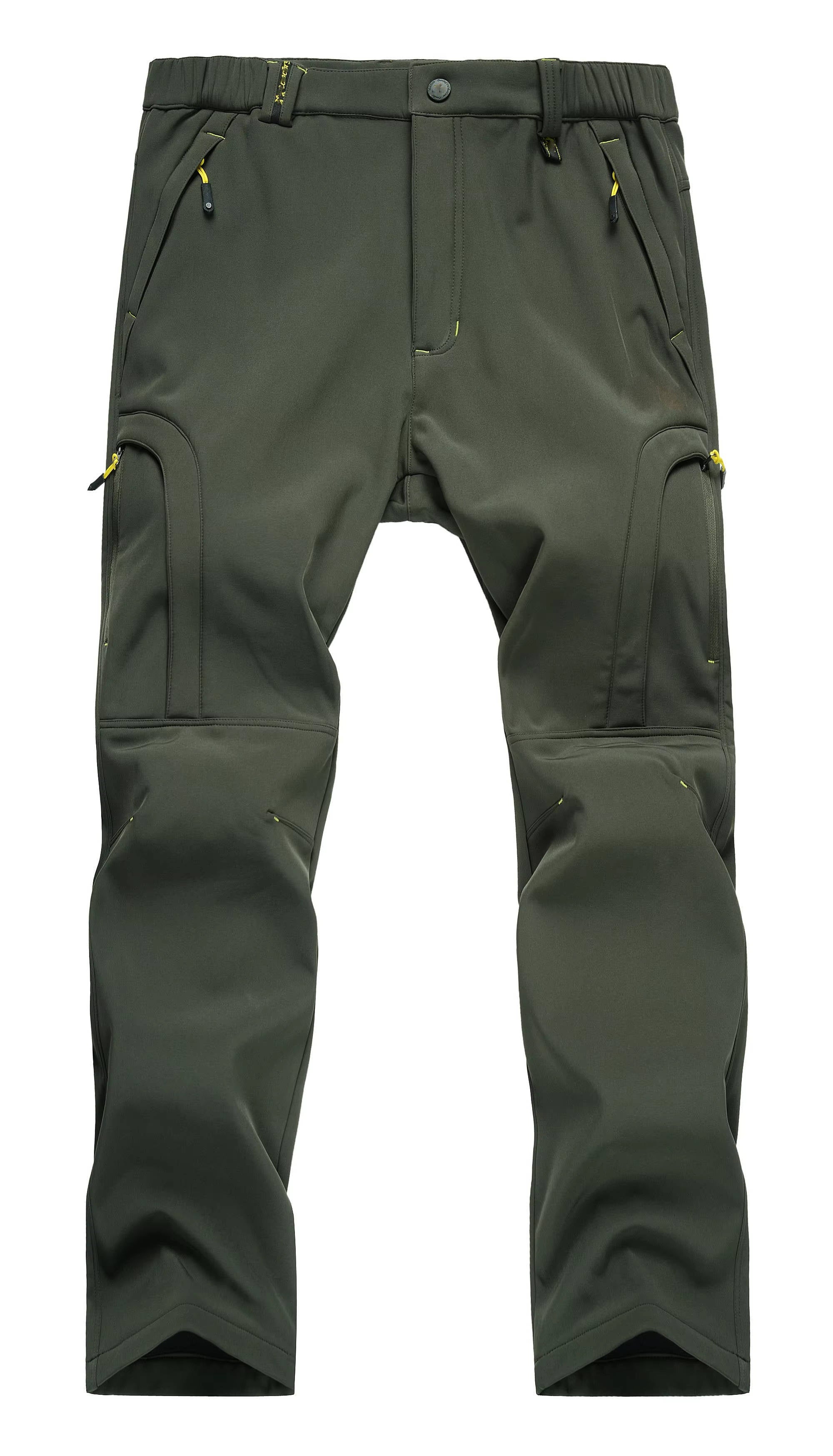 Men's insulated hiking pants windproof two-layer warmth water-resistant shell outdoor winter trail