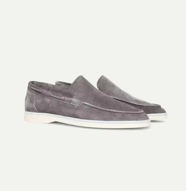 Men's frost suede slip-on yacht loafers with hand-stitched detailing for everyday sophistication