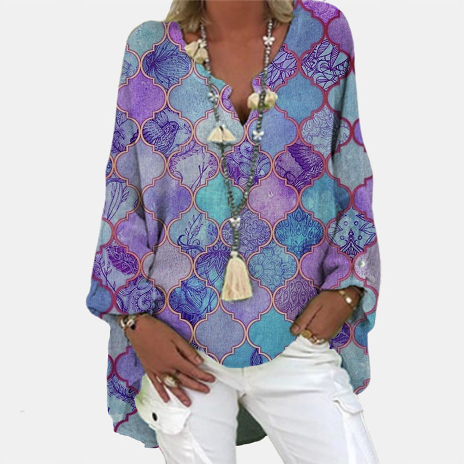 Women's relaxed linen blouse Natalia in natural tones, lightweight breathable fabric elegant everyday fit