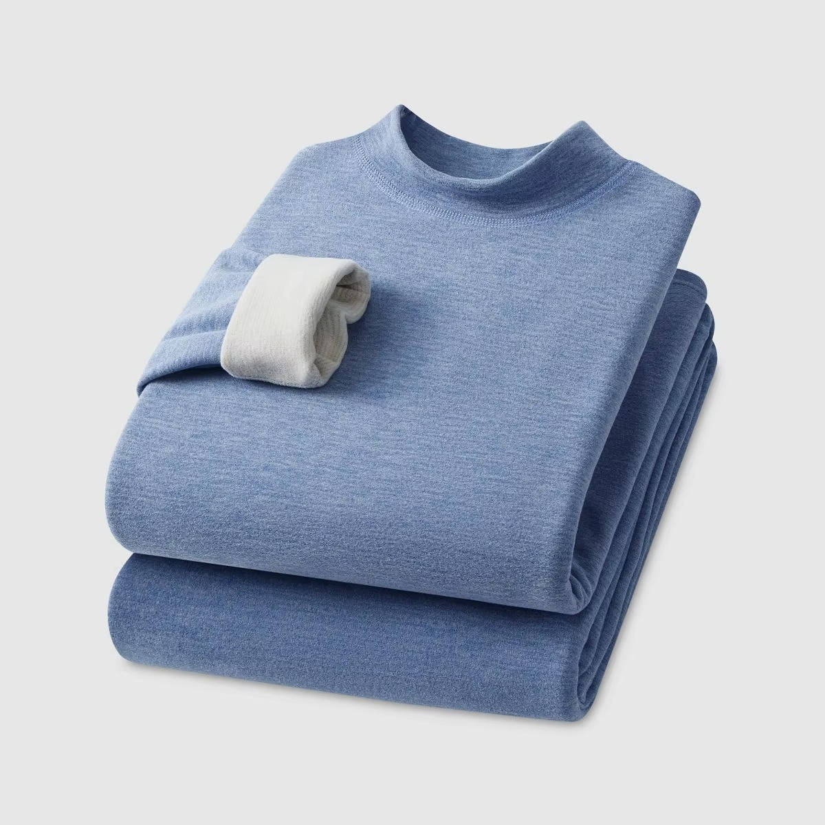 Men's thermal underwear set slim-fit base layer in neutral tones with cashmere silk velvet blend