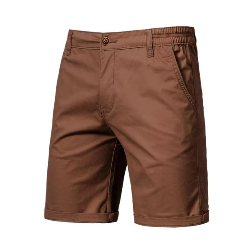 Men's lightweight breathable cotton casual shorts with pockets, relaxed everyday fit for versatile wear