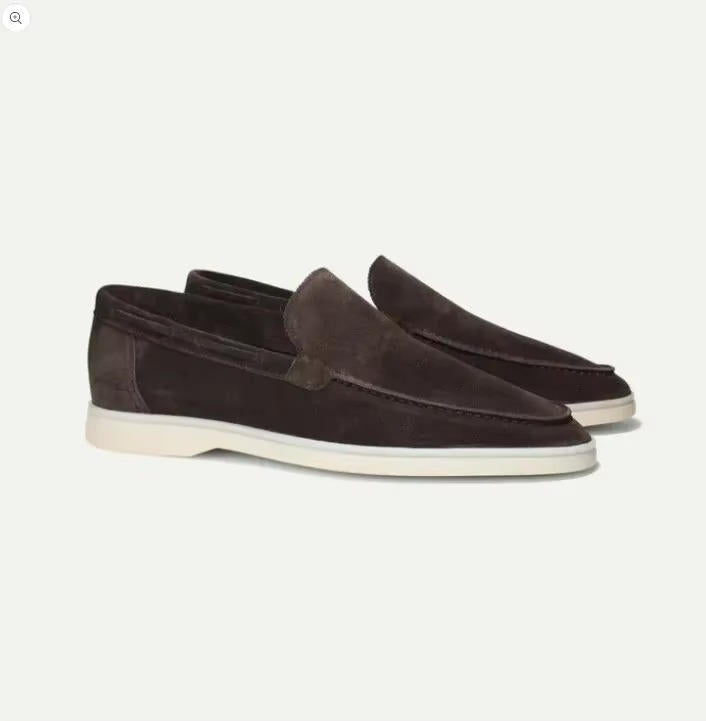 Men's frost suede yacht loafers slip-on dress shoes with hand-stitched detailing for everyday sophistication