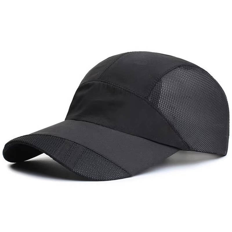 Men's adjustable sports cap with breathable mesh panels, moisture-wicking fit for outdoor activities