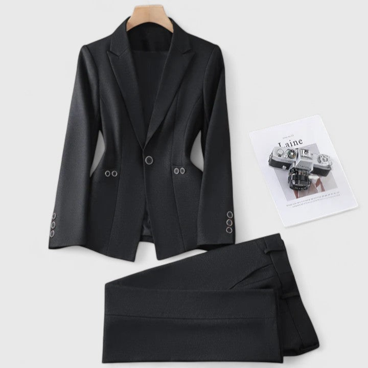 Fiona women's tailored two-piece suit polished silhouette structured blazer professional look
