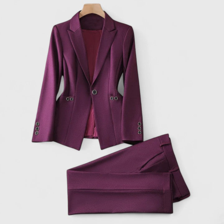 Fiona women's tailored two-piece suit polished silhouette structured blazer professional style