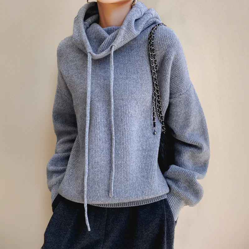 Bexley unisex cozy knit hoodie relaxed fit warm soft fabric sustainable everyday comfort