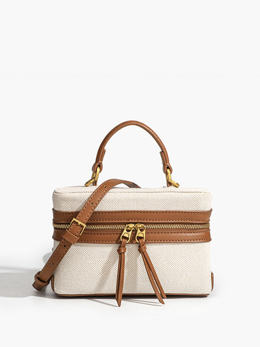 Dual-Tone Zippered Crossbody Bag - Urbann-Vibe