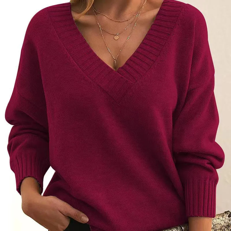 Women's classic knit pullover sweater ultra-soft cozy fabric elegant everyday comfort versatile fit