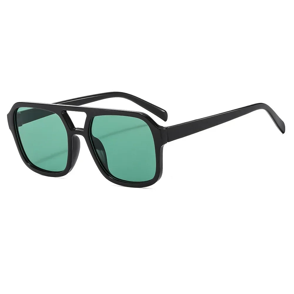 Bold retro square-frame sunglasses with vibrant prism lenses and UV400 protection for festivals