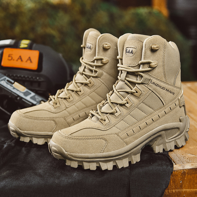 Black tactical winter boots structured ankle support insulated lining cold-weather security professional