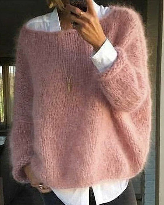 Unisex relaxed fit crew neck sweater soft knit fabric cozy colored casual everyday style