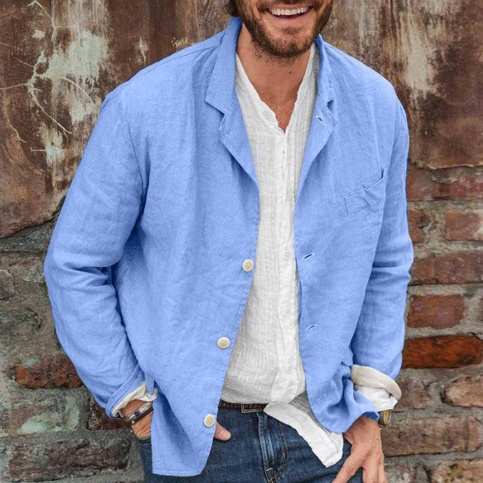 Ryan men's lightweight casual jacket in neutral tone, modern slim cut with polished everyday style