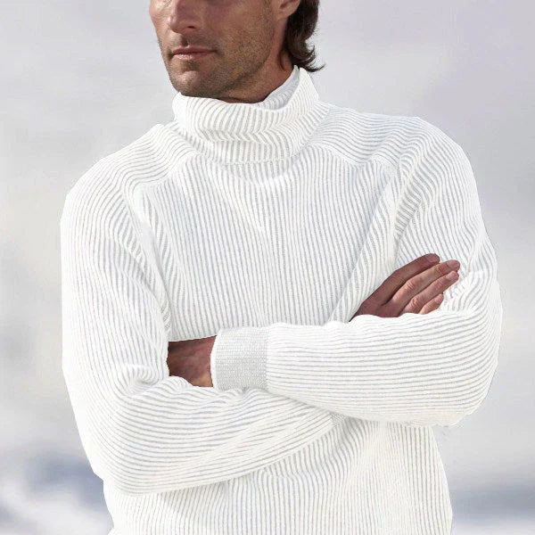 Men's black turtleneck sweater ultra-soft cozy knit winter style classic silhouette