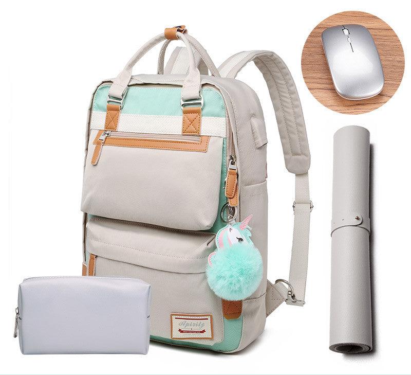 Women waterproof laptop backpack 15.6 inch shockproof stylish design elegant shoulder bag weather-ready