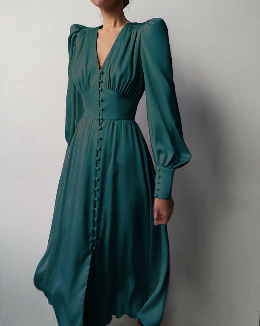 Women's Suzanne elegant evening dress luminous shimmering fabric fluid silhouette timeless style