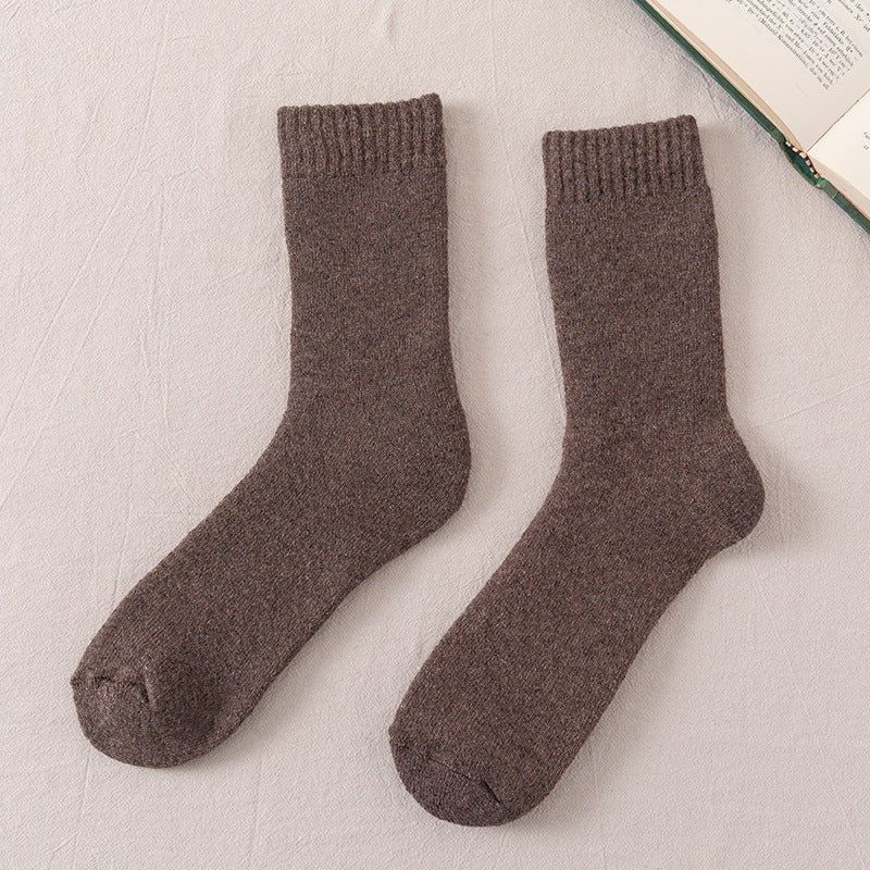 Unisex premium wool socks in neutral tones, cozy knit design with natural insulation for all-day warmth