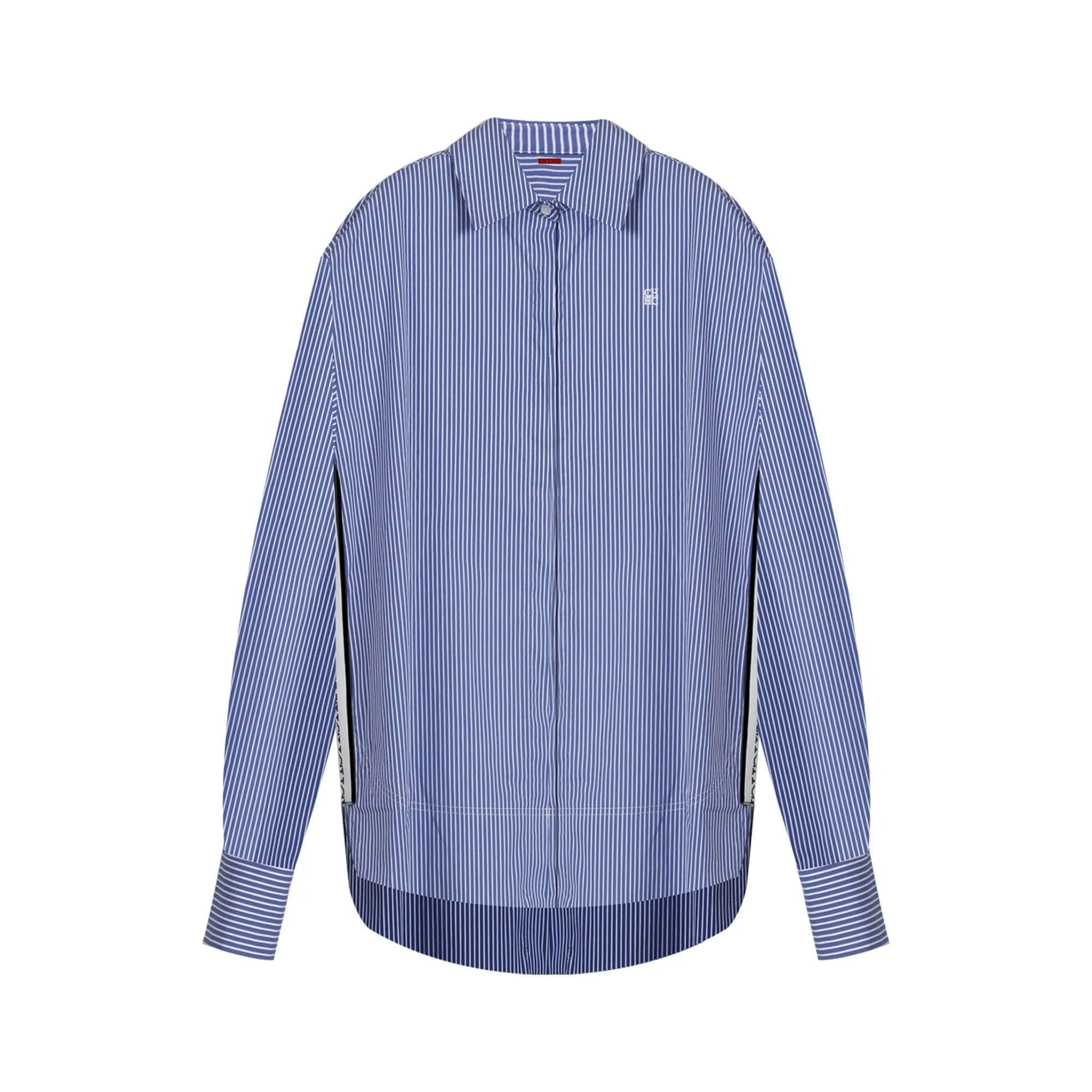 Women's oversized vertical striped blouse relaxed fit classic collar casual everyday style