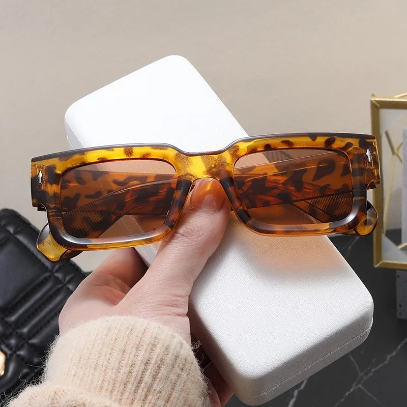 Venice square frame unisex sunglasses bold minimalist black UV400 streetwear style