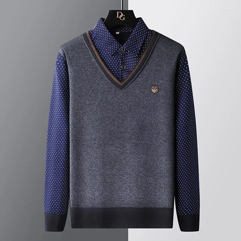 Karl premium soft knit polo sweater shirt in classic silhouette for casual to semi-formal wear