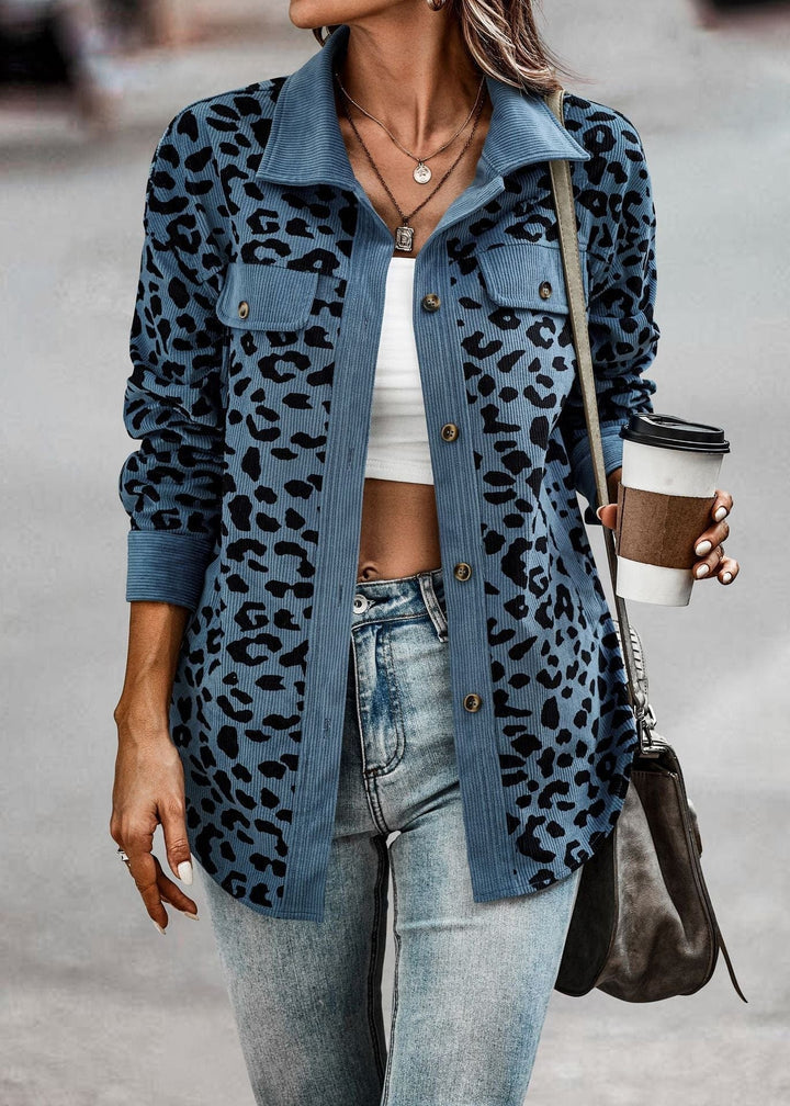 Women's leopard print Krystal jacket modern cut bold animal pattern comfort fit statement outerwear