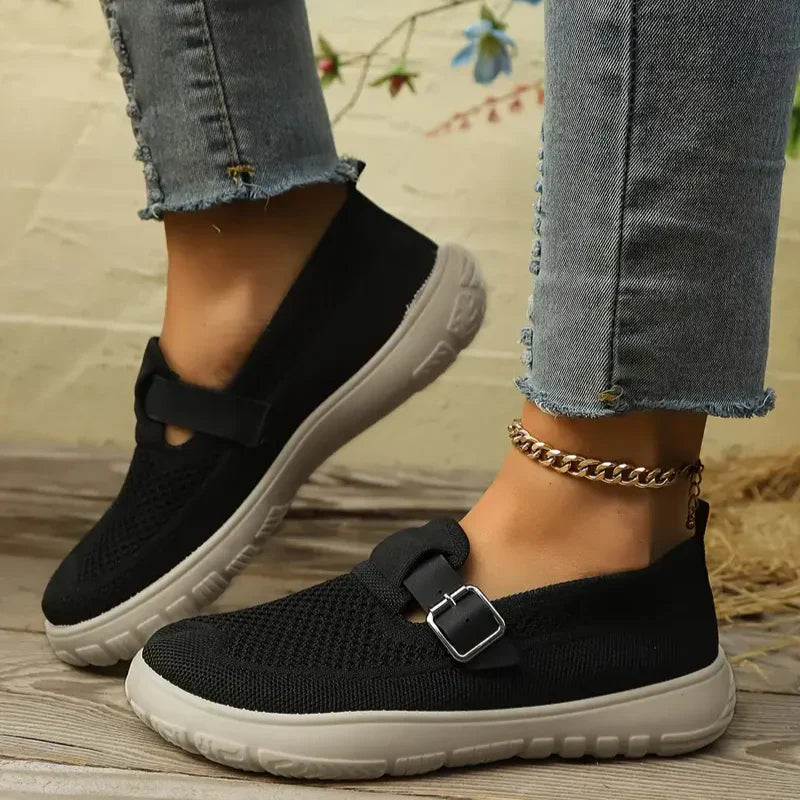 Gina women's slip-on sneakers breathable knit mesh lightweight cushioned comfort everyday wear