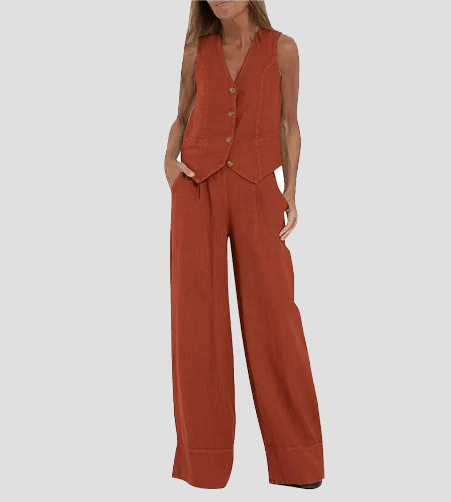 Women's cotton vest and pants leisure suit set casual two-piece breathable summer autumn comfort wear