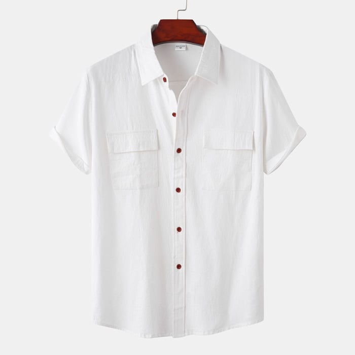 Men's Dani short-sleeve linen shirt, breathable straight-cut design for timeless warm-weather style