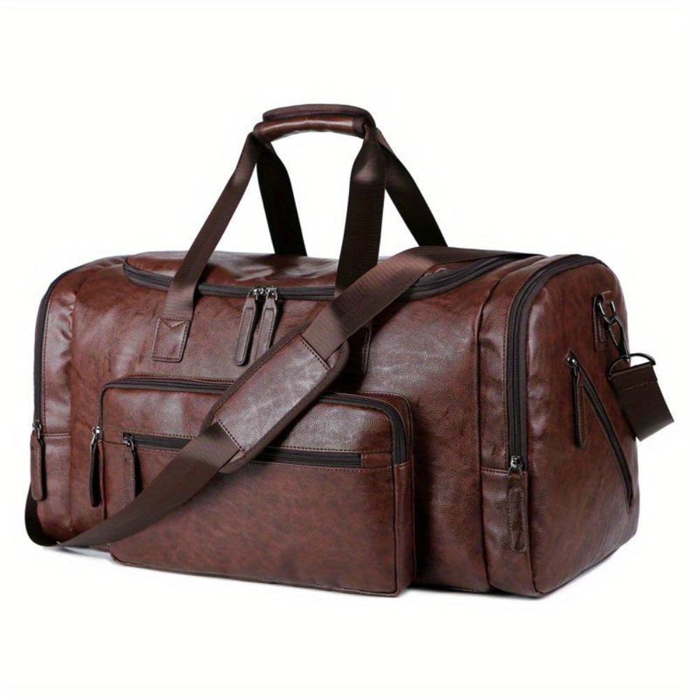 Aiden vegan leather duffle bag spacious interior faux leather travel weekender versatile carry