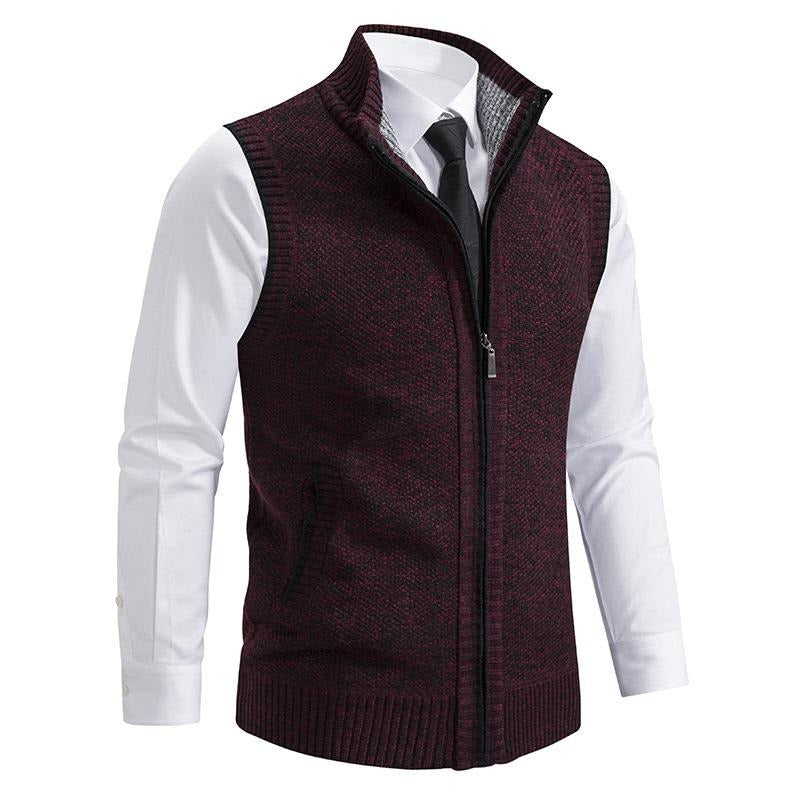 Eclipse unisex sleeveless fleece vest in neutral tone, versatile layering piece with refined timeless design