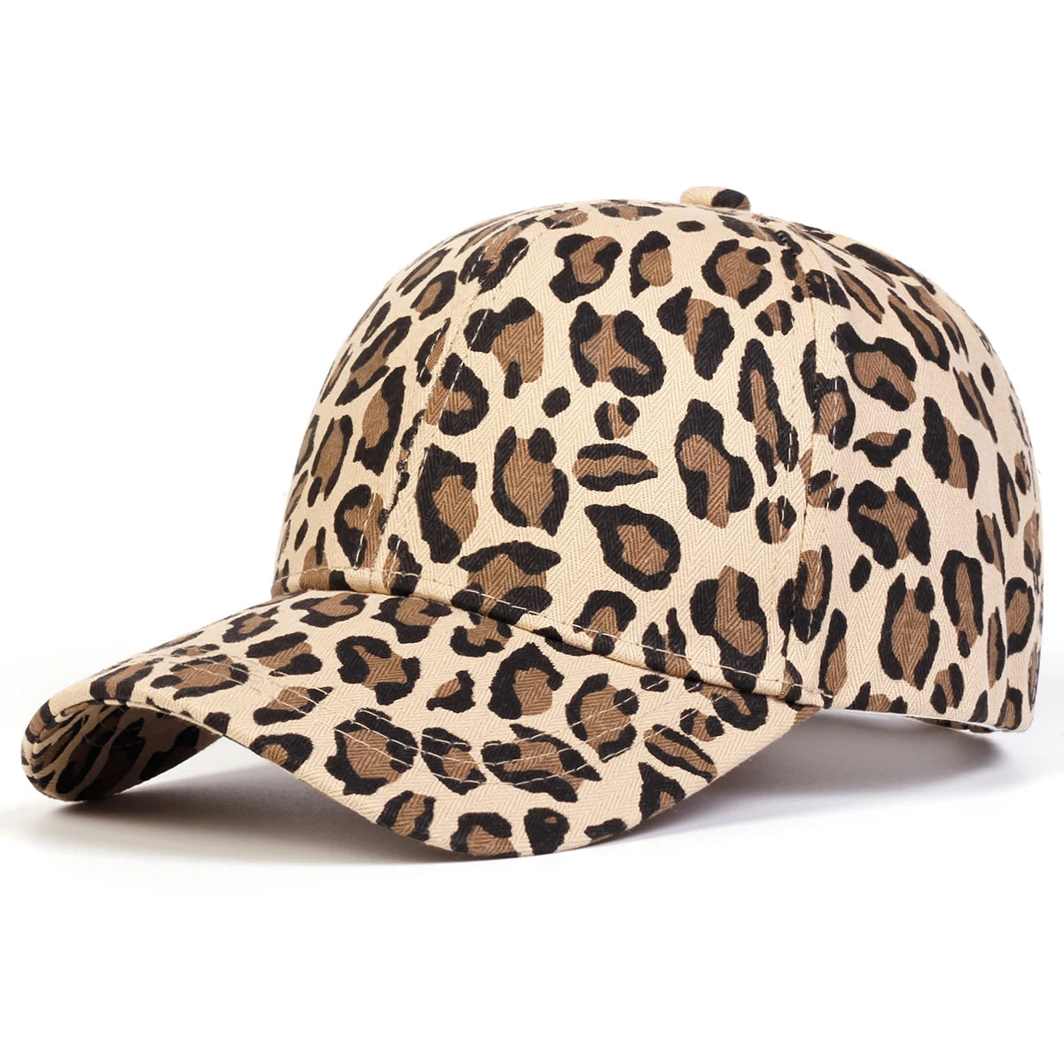Savannah leopard print baseball cap for women with adjustable strap, trendy wild pattern