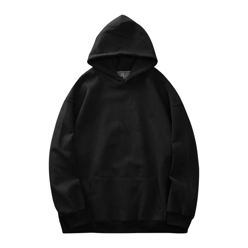 Charcoal heavyweight fleece hoodie with smooth anti-pill finish and timeless everyday comfort fit