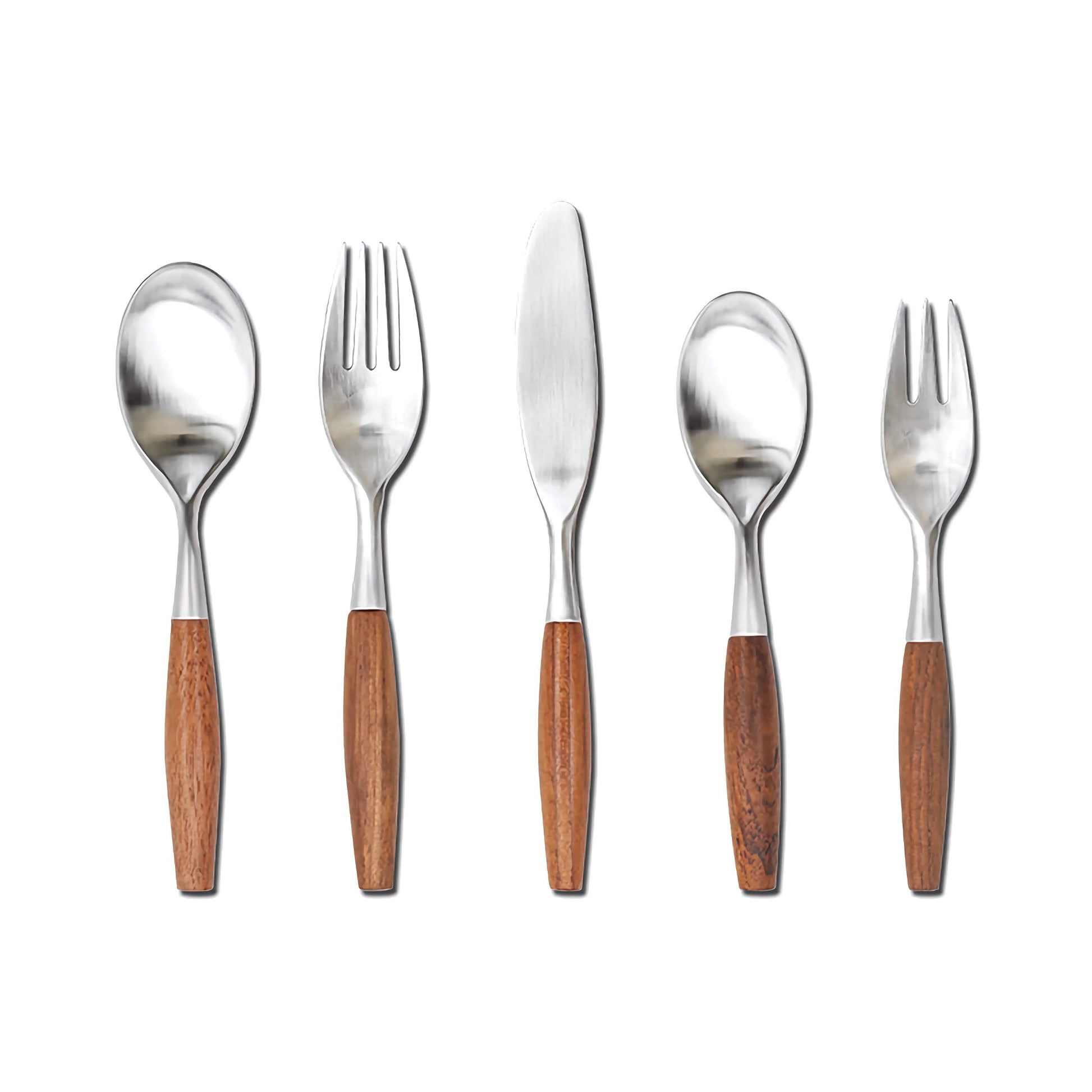 Japanese-style flatware set wood handle premium stainless steel fusion elegant dining silverware