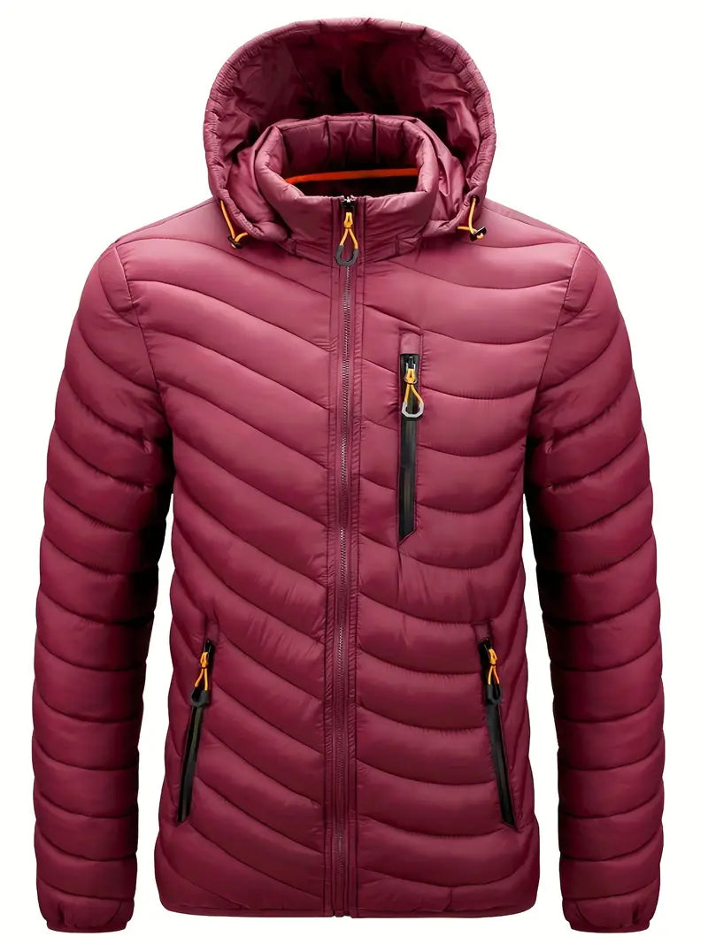 Men's lightweight insulated winter jacket sleek contemporary fit for cold weather outdoor adventures