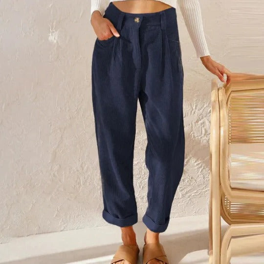 Women's casual relaxed-fit trousers lightweight flexible construction for all-day comfort and versatile style